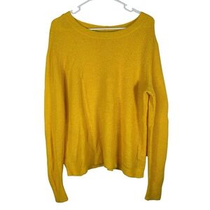 Boden Women’s 12 Yellow Knit Sweater Button Up Back Detail Wool Alpaca Blend